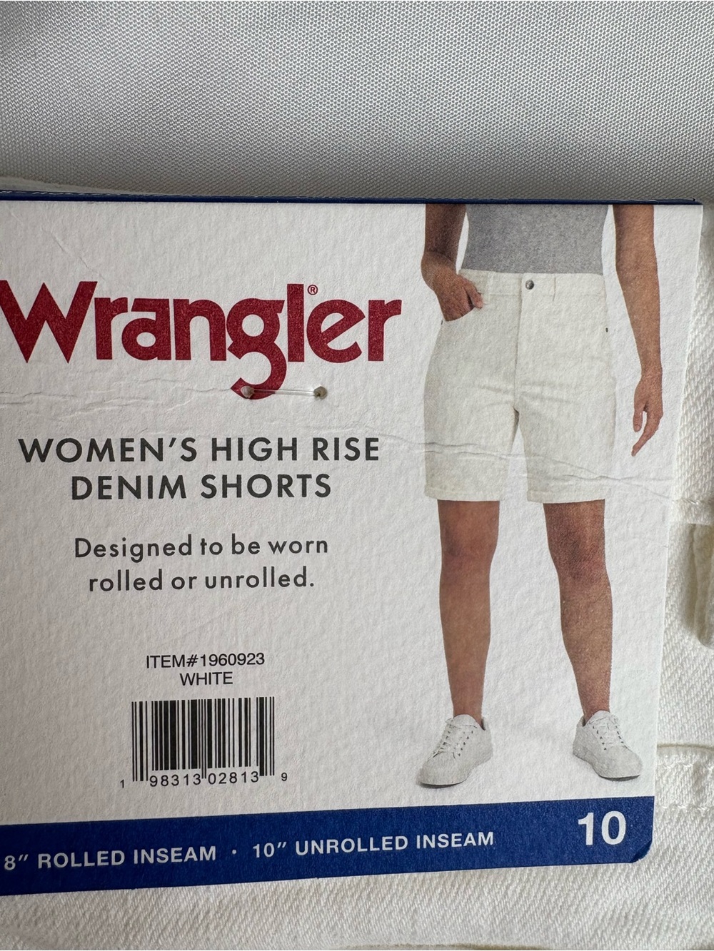 Wrangler Women's High Rise Denim Shorts - White